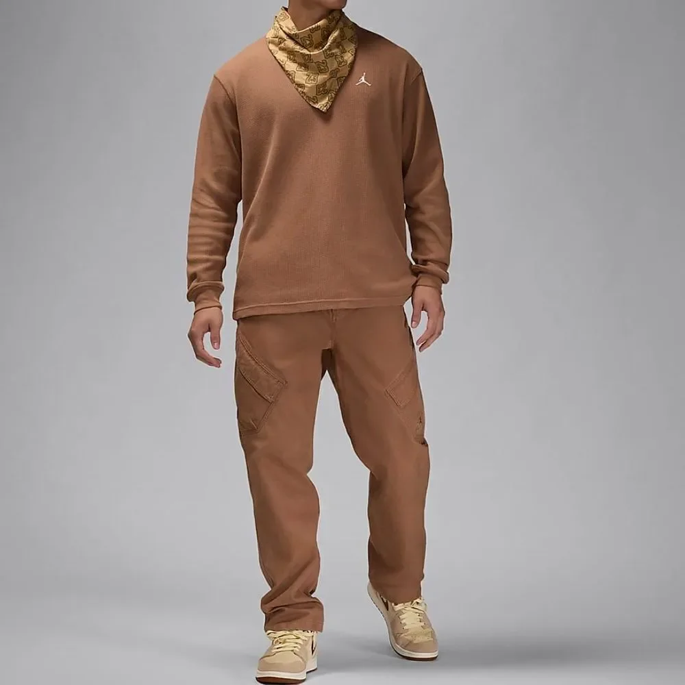 Air Jordan Essentials Thermal Long-Sleeve T-Shirt Brown Tan Men's Small S New LE